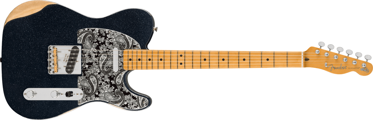 Fender Brad Paisley Road Worn Telecaster, Maple Fingerboard, Black Sparkle