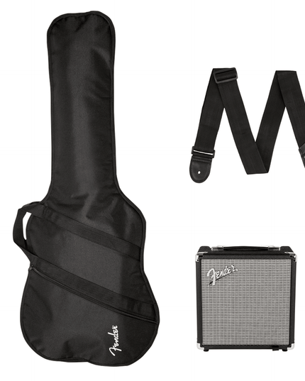 Squier Affinity Series Precision Bass PJ Pack, Laurel Fingerboard, 3-Color Sunburst, Gig Bag, Rumble 15 - 120V