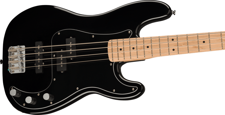 Squier Affinity Series Precision Bass PJ Pack, Maple Fingerboard, Black, Gig Bag, Rumble 15 - 120V