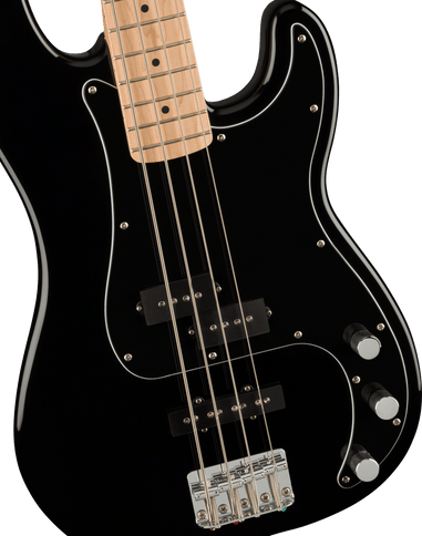 Squier Affinity Series Precision Bass PJ Pack, Maple Fingerboard, Black, Gig Bag, Rumble 15 - 120V