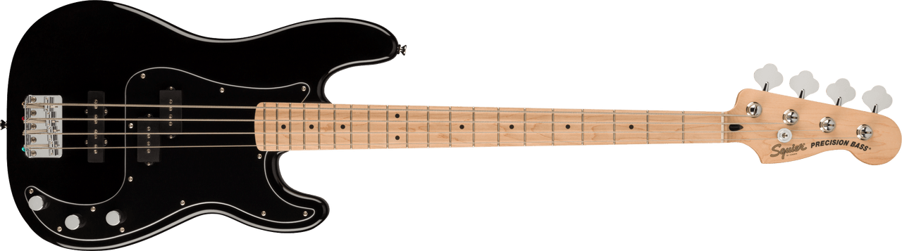 Squier Affinity Series Precision Bass PJ Pack, Maple Fingerboard, Black, Gig Bag, Rumble 15 - 120V