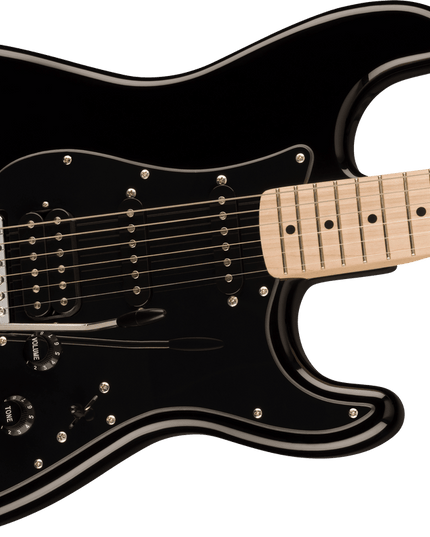 Squier Sonic Stratocaster HSS, Maple Fingerboard, Black Pickguard, Black