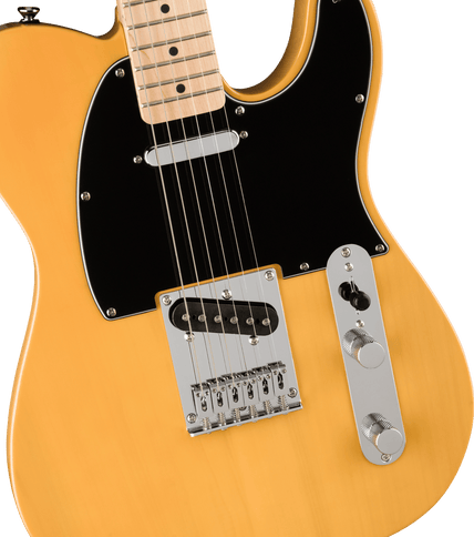 Squier Affinity Series Telecaster, Maple Fingerboard, Black Pickguard, Butterscotch Blonde
