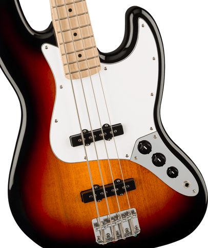 Squier Affinity Series Jazz Bass, Maple Fingerboard, White Pickguard, 3-Color Sunburst