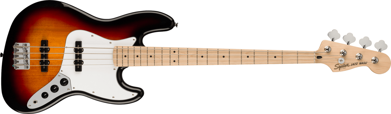 Squier Affinity Series Jazz Bass, Maple Fingerboard, White Pickguard, 3-Color Sunburst