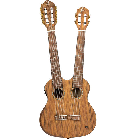 Ortega Double Neck A/E Uke w/Bag