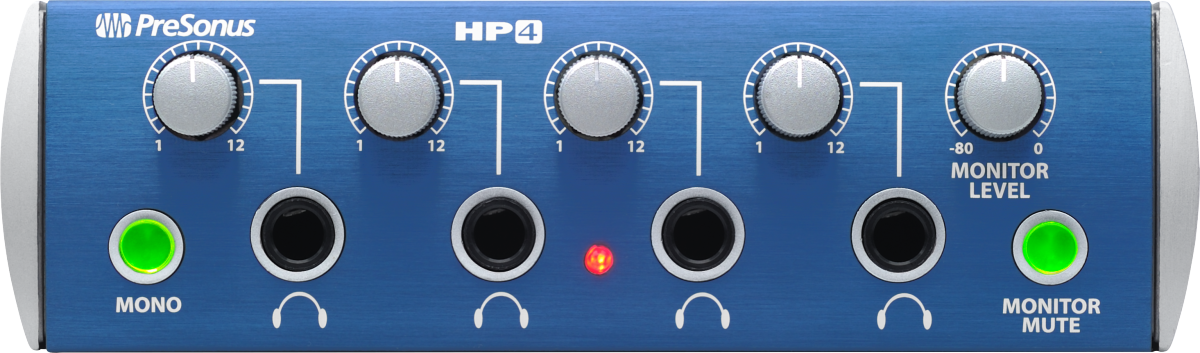 PreSonus HP4 4-Channel Headphone Amplifier, Blue, 220-240V AU