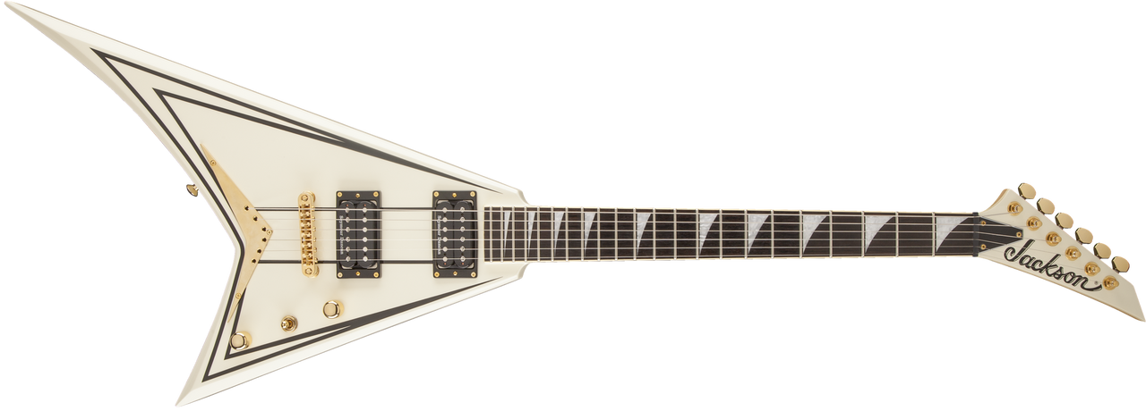 Jackson Pro Series Rhoads RRT-3, Ebony Fingerboard, Ivory with Black Pinstripes