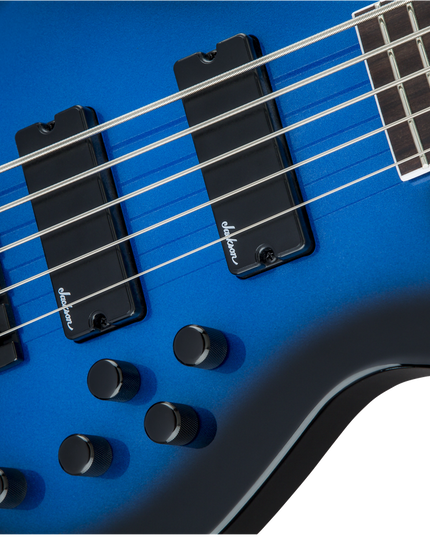 Jackson JS Series Concert Bass JS3V, Amaranth Fingerboard, Metallic Blue Burst