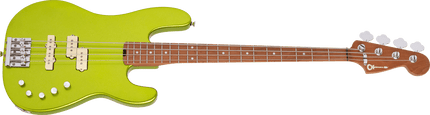 Charvel Pro-Mod San Dimas Bass PJ IV, Caramelized Maple Fingerboard, Lime Green Metallic