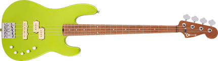 Charvel Pro-Mod San Dimas Bass PJ IV, Caramelized Maple Fingerboard, Lime Green Metallic