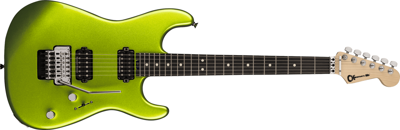 Charvel Pro-Mod San Dimas Style 1 HH FR E, Ebony Fingerboard, Lime Green Metallic