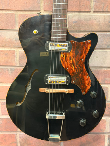 Collings LADYBIRDJBCB Ladybird Fully-Hollow Electric Guitar Jet Black with Custom Body Wood w/Case