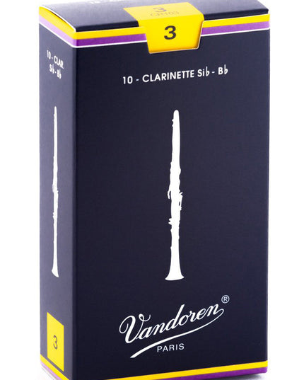 Vandoren CR103 Bb Clarinet Traditional Reeds Strength #3. (Box of 10)