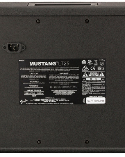Fender Mustang LT25 Black 25-watt combo amplifier