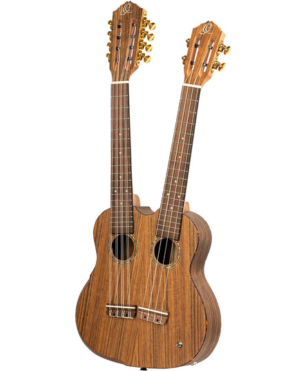 Ortega Double Neck A/E Uke w/Bag