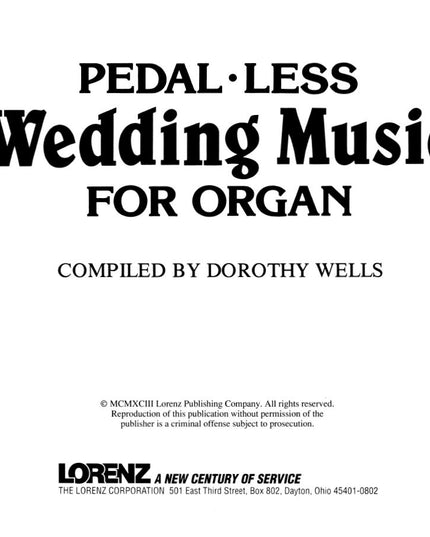 Pedal-less: Wedding Music For Organ