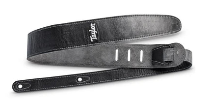 Taylor 4102-25 Taylor Strap,Black Leather,Suede Back,2.5" Black Leather,Silver Logo