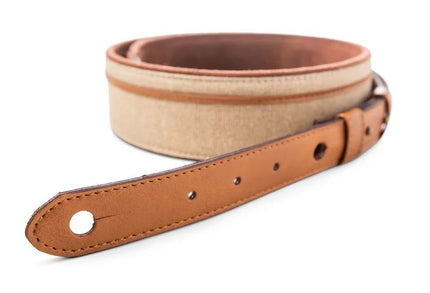 Taylor 4203-25 Taylor Vegan Leather Strap, Tan w/Natural Textile,2.5",Embossed Logo