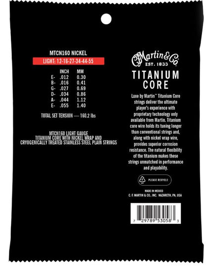 Martin MTCN160 Strings,Titanium/Nckl 160,6 Str,Lt Tnsn