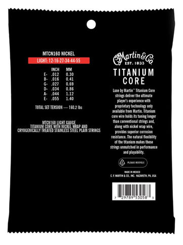 Martin MTCN160 Strings,Titanium/Nckl 160,6 Str,Lt Tnsn