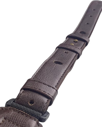 Taylor 4206-15 Taylor Slim Vegan Leather Strap,Chocolate Brown Engraving,1.50",Embossed Logo
