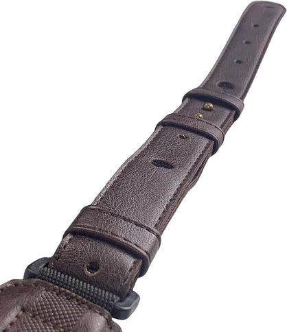 Taylor 4206-15 Taylor Slim Vegan Leather Strap,Chocolate Brown Engraving,1.50",Embossed Logo