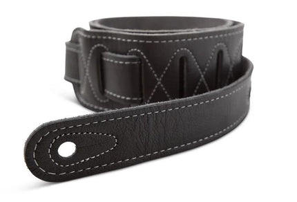 Taylor 4102-25 Taylor Strap,Black Leather,Suede Back,2.5" Black Leather,Silver Logo