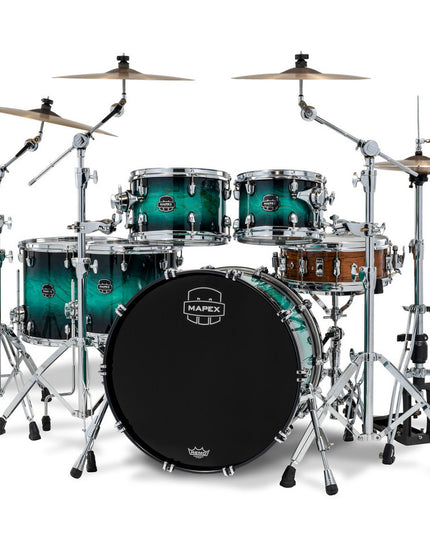 Mapex Saturn VI Studioease 5 Piece Shell Pack Without Snare Marine Teal Burst