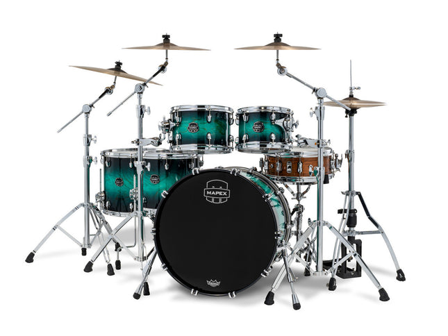 Mapex Saturn VI Studioease 5 Piece Shell Pack Without Snare Marine Teal Burst