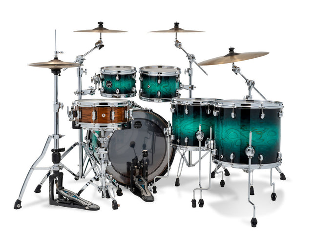 Mapex Saturn VI Studioease 5 Piece Shell Pack Without Snare Marine Teal Burst