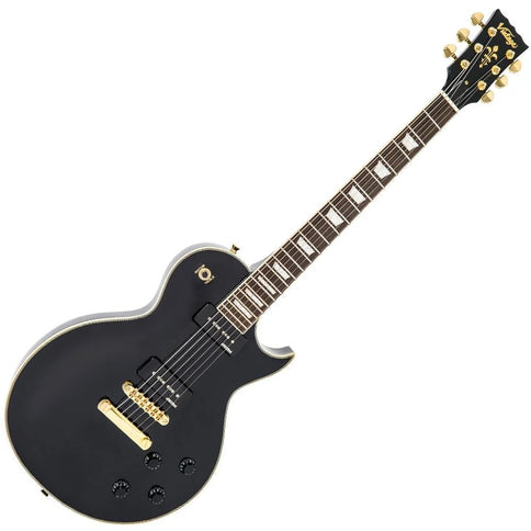 Vintage V100PBB V100P Reissued Electric Guitar Boulevard Black