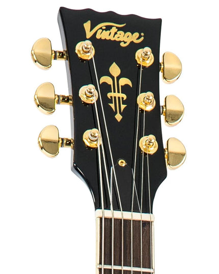 Vintage V100PBB V100P Reissued Electric Guitar Boulevard Black