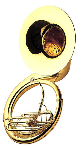 Yamaha YSH411 Brass Sousaphone; key of BBb; 3 front action pistons; .728" bore; 26" yellow brass bell; 67C4 mouthpiece