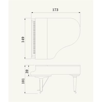 Yamaha C2XAW 5'8" Grand Piano Satin Walnut