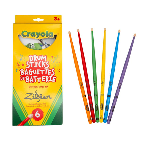 Zildjian ZKIDS PACK, 6 DRUMSTICKS + PAD, CRAYOLA