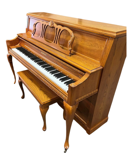 Baldwin 45" Queen Anne Oak Console Upright Piano