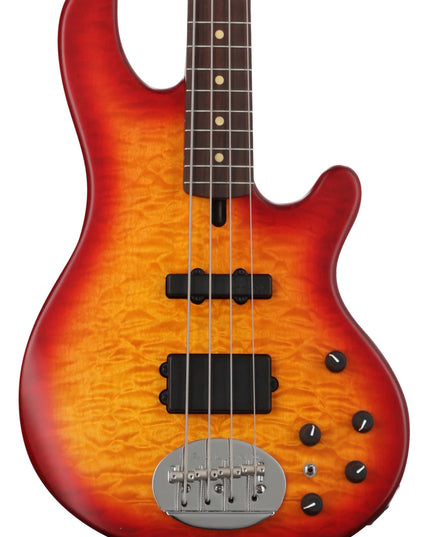 Lakland 44-02 Deluxe, Satin Cherry Sunburst, Roasted Maple neck, Rosewood FB