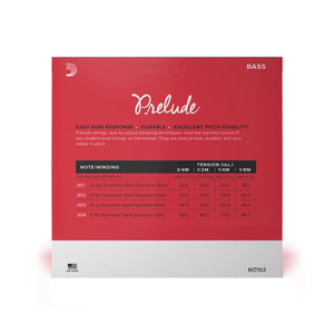 D'ADDARIO J6101/2M D'Addario Prelude Bass String Set, 1/2 Scale, Medium Tension