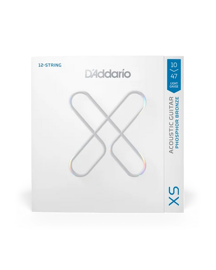 D'ADDARIO XSAPB1047-12 10-47 Light 12-String, XS Phosphor Bronze Coated Acoustic Guitar Strings