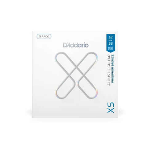 D'ADDARIO XSAPB1253 12-53 Light, XS Phosphor Bronze Coated Acoustic Guitar Strings