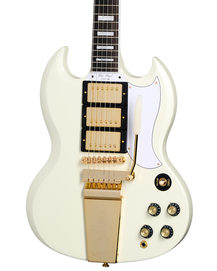 Epiphone 1963 Les Paul SG Custom Maestro Vibrola Electric Guitar Classic White VOS