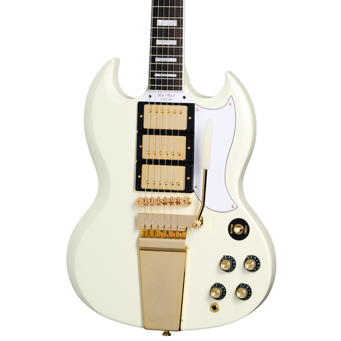 Epiphone 1963 Les Paul SG Custom Maestro Vibrola Electric Guitar Classic White VOS