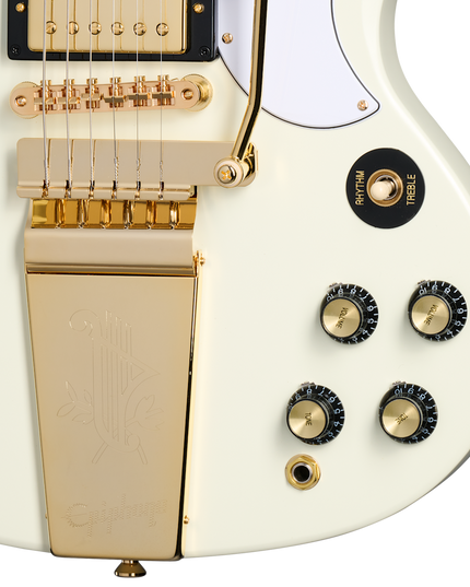 Epiphone 1963 Les Paul SG Custom Maestro Vibrola Electric Guitar Classic White VOS