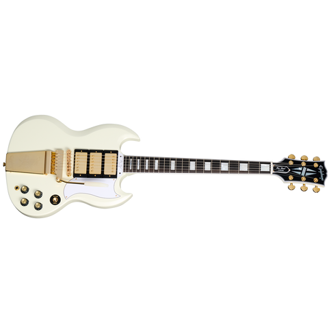 Epiphone 1963 Les Paul SG Custom Maestro Vibrola Electric Guitar Classic White VOS