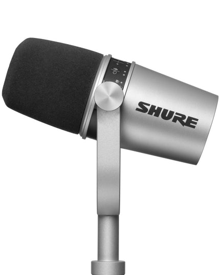 Shure MV7-K Podcast Microphone. Silver