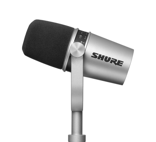 Shure MV7-K Podcast Microphone. Silver