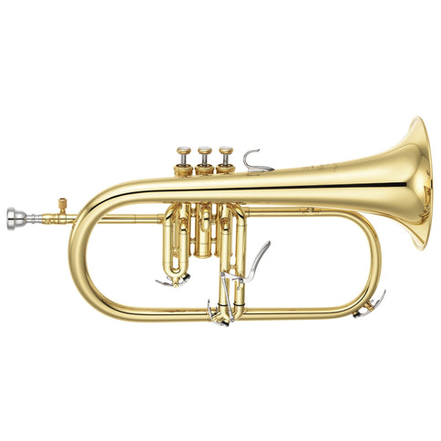 Yamaha YFH8310ZII CUSTOM Z Flugelhorn; key of Bb; .413" bore; 6" one-piece yellow-brass bell; monel alloy pistons; verticalvalve slides; 3rd valve slide trigger; heavy brass leadpipe screw; FHC-8310 case; SHEWFLUGEL mouthpiece