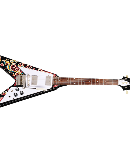 Jimi Hendrix "Love Drops" Flying V Ebony Electric Guitar