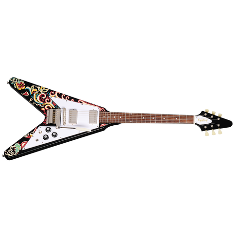Jimi Hendrix "Love Drops" Flying V Ebony Electric Guitar